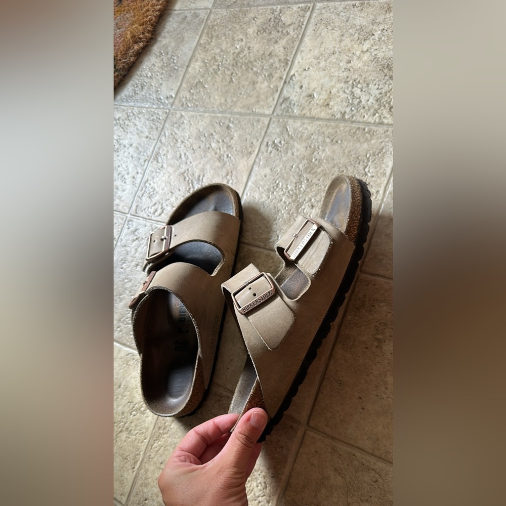 Birkenstock Oiled Leather Arizona Tobacco Brown Sandals size 37